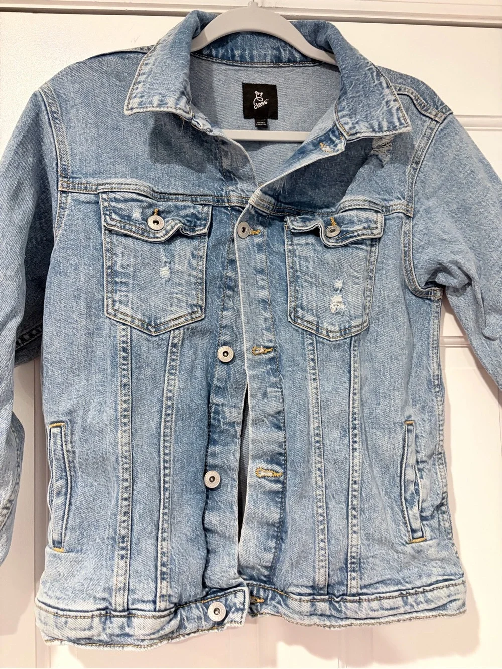 art class Light Wash Denim Jacket for Kids